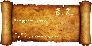 Bergner Kata névjegykártya